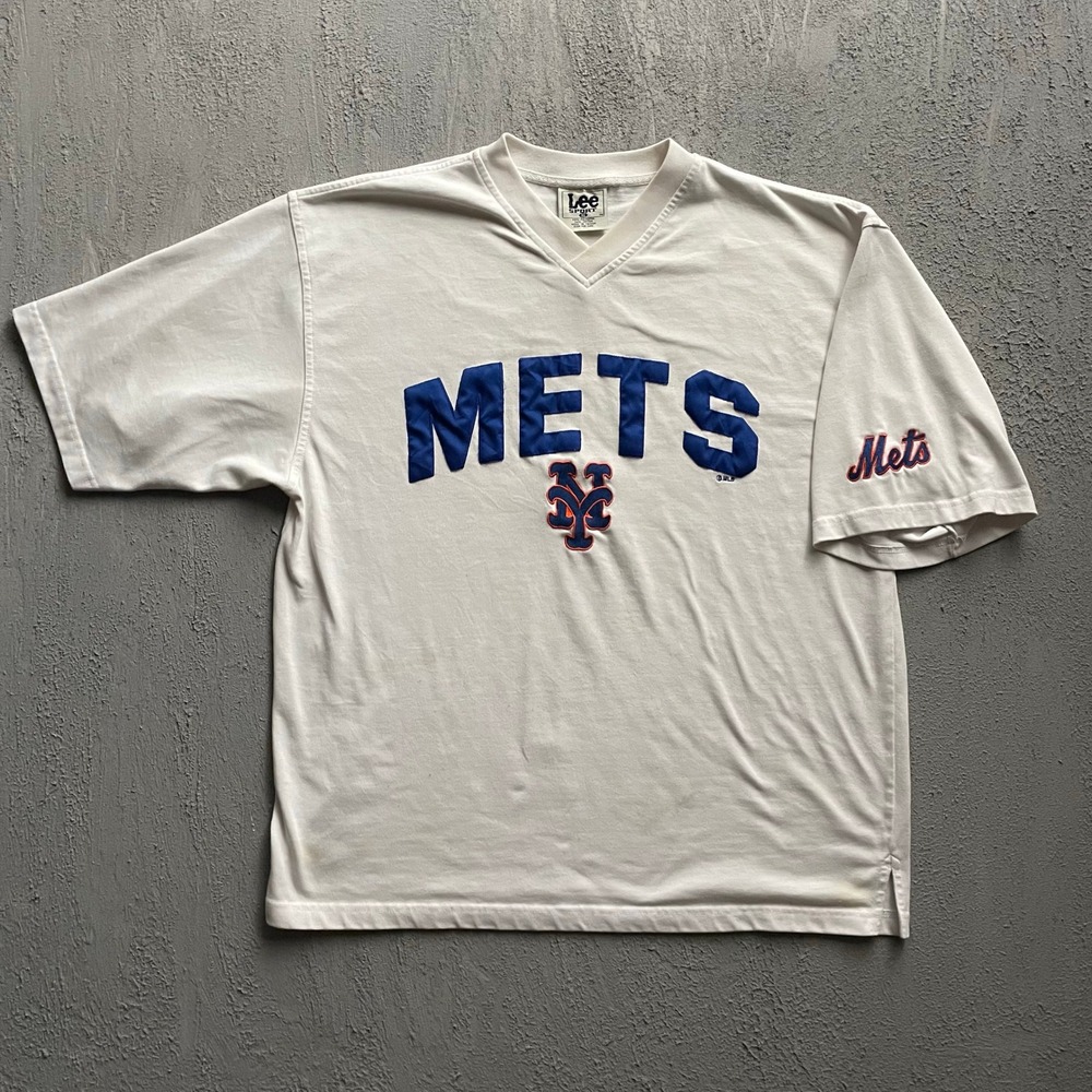 Vintage MLB New York Mets T-Shirt Men XL White 90s Lee Sport